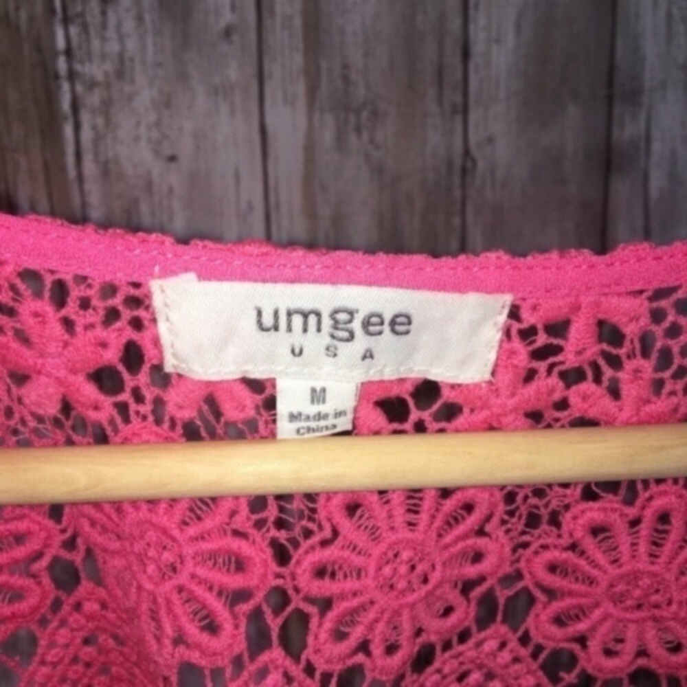 Umgee Neon Pink High Low Blouse - Picture 5 of 5